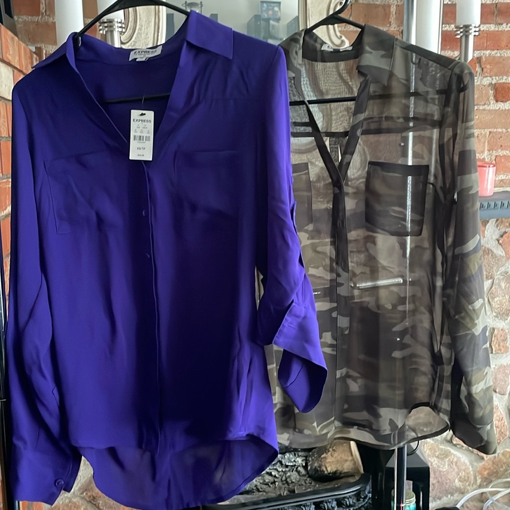 Express ~ Sheer button up Blouses